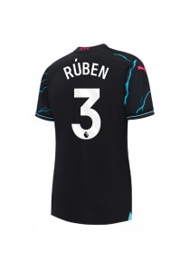 Manchester City Ruben Dias #3 Jalkapallovaatteet Naisten Kolmaspaita 2023-24 Lyhythihainen